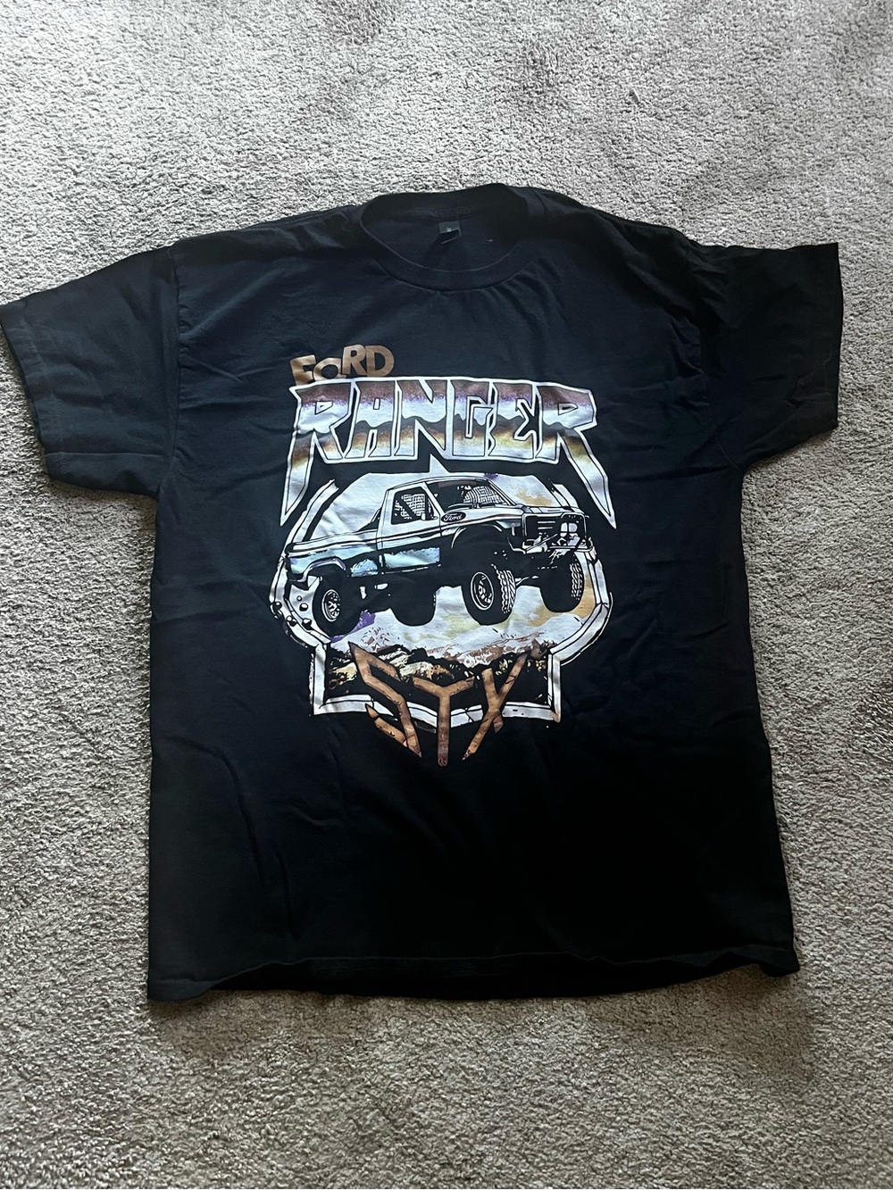 Ford Black Tee with Multicolor Ranger Truck Graphic